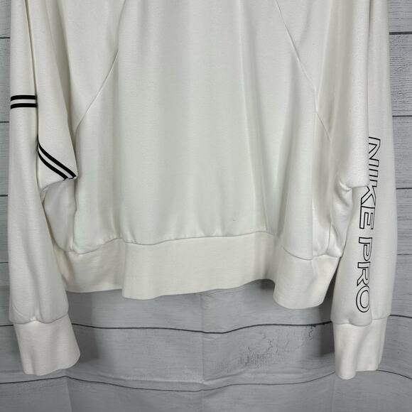 Nike Pro Womens size XL Dri-FIT Get Fit Crew Sweatshirt Cropped dd1955 White - Picture 6 of 8
